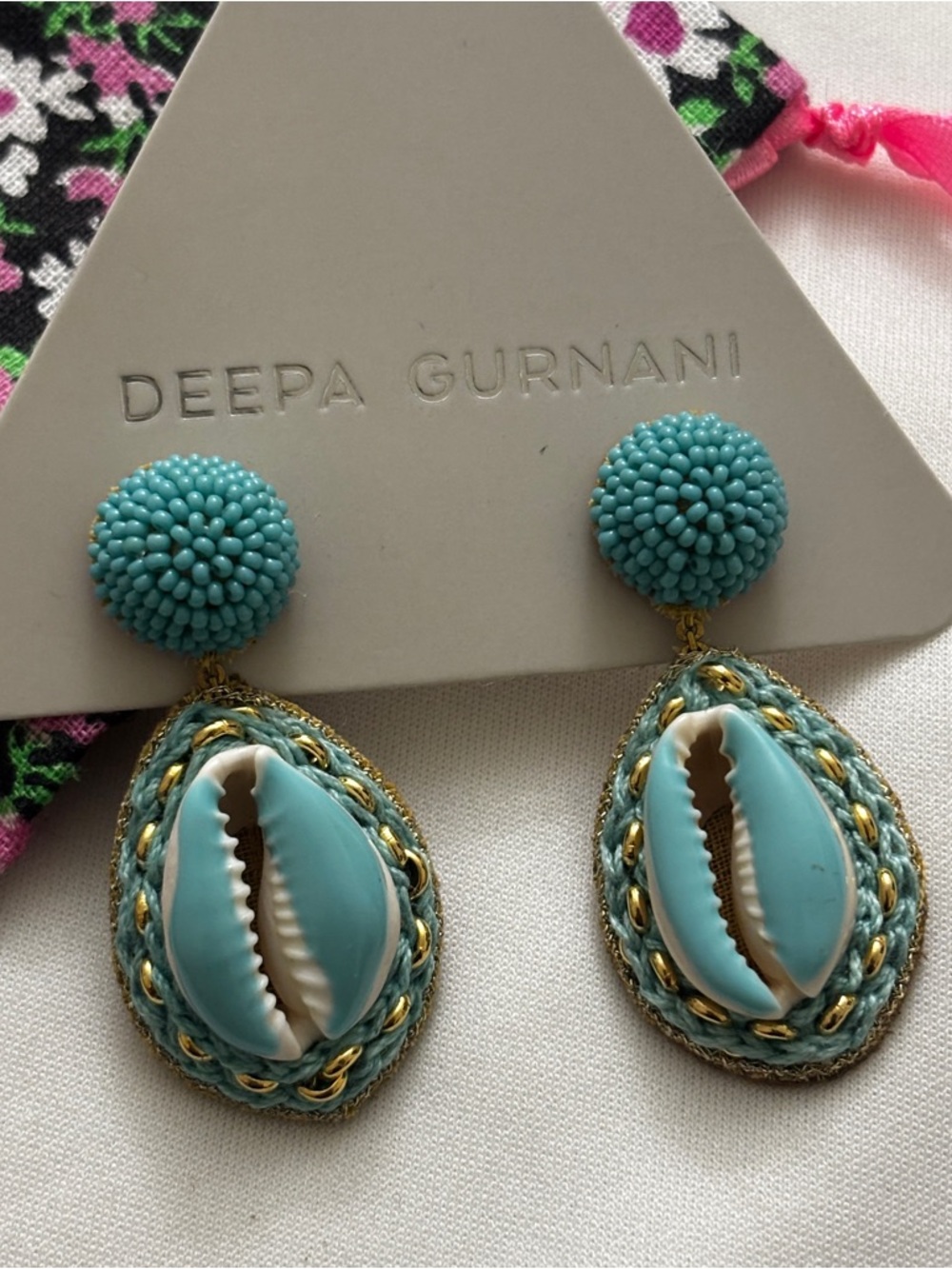 Deepa Gurnani Seashell Earrings